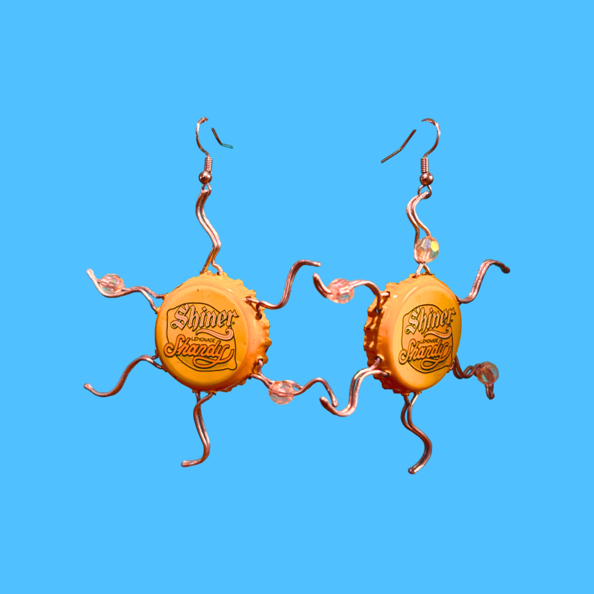 Bottle Cap Earrings - One of A Kind!