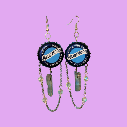 Bottle Cap Earrings - One of A Kind!